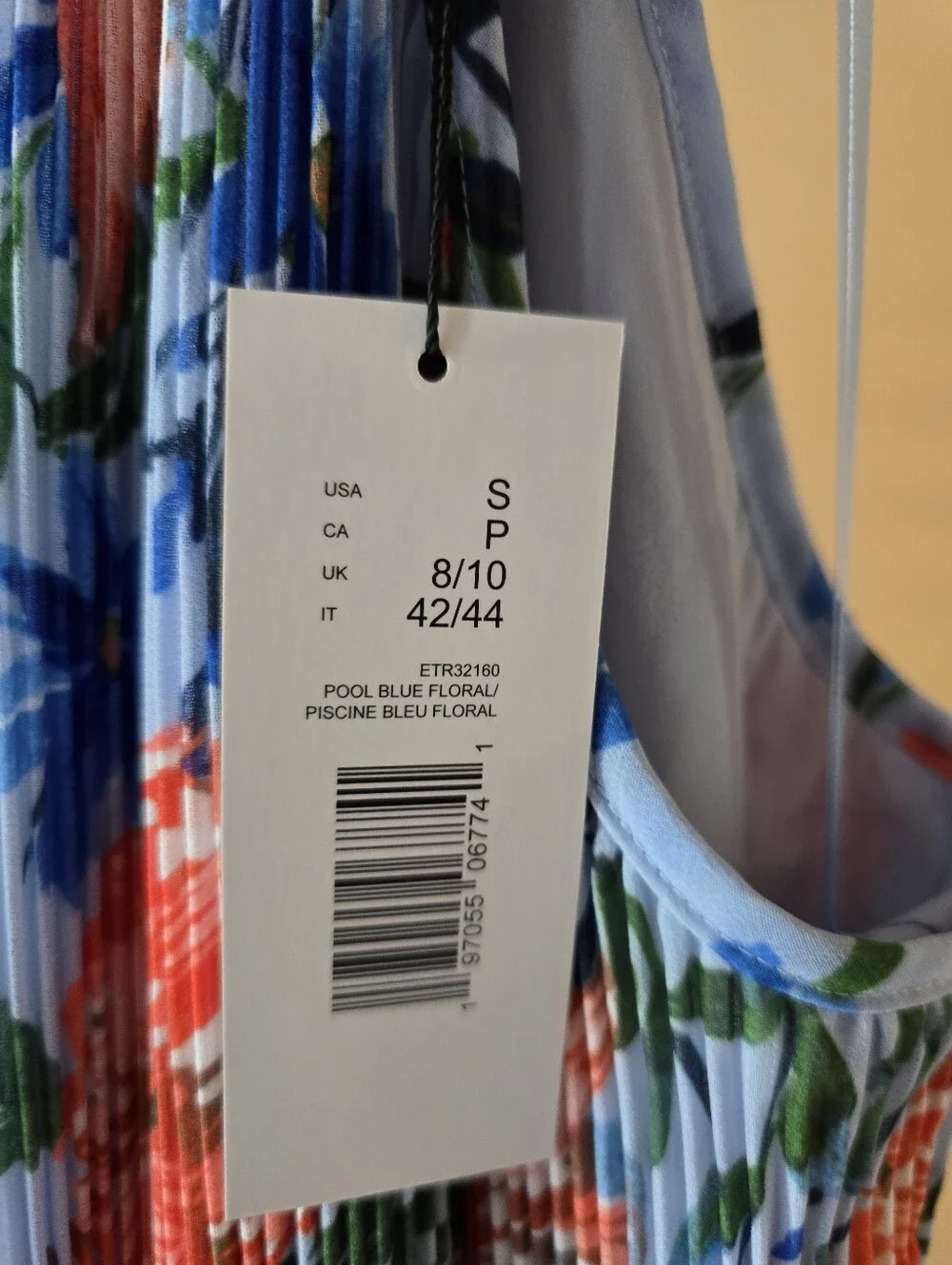 NWT Elie Tahari The Morgan Midi Dress Floral Pleated Halter in size Small - Picture 8 of 17